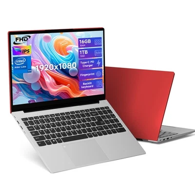 15.6 IPS FHD Laptop Intel Pentium Quad Core N100 Backlit Kb Fingerprint 3.4GHz - Image 1 of 4