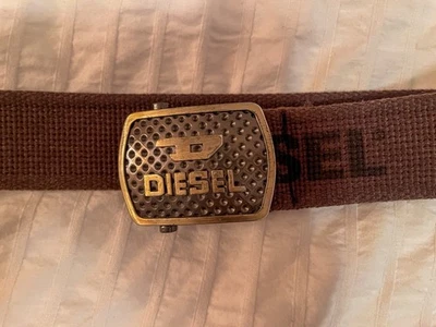 Cinto de fita de algodão marrom diesel - Imagem 1 de 3