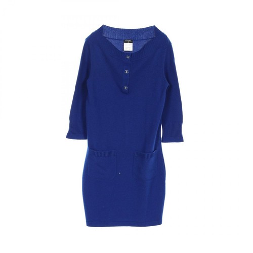 Abito Chanel Coco Mark con bottoni blu cashmere P44445K04654