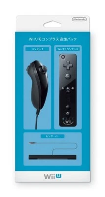 Nintendo Wii Remote Plus Black Pack Nunchuk Sensor Bar RVL-A-AS03 NEW JP - Immagine 1 di 2