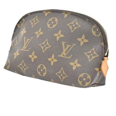 LOUIS VUITTON Logo Pochette Bolsa Cosmética Monograma Cuero Marrón M47515 67DA053 Foto 1 de 4