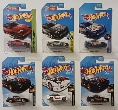Lot of 6 2015-18 Hot Wheels New Models - Nightburnerz + 96 Nissan 180SX Type X  - Image 1 of 4