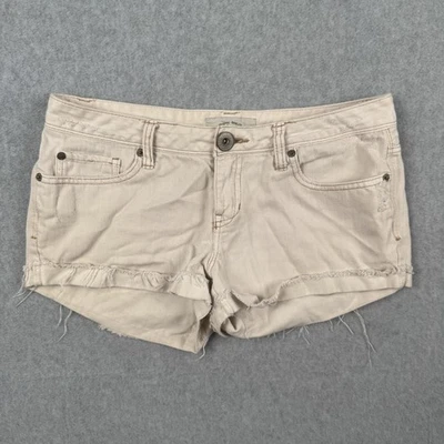 Pantalones Cortos Aeropostale Para Mujer 5/6 Crema Envejecido Tiro Bajo Denim De Colección Y2K Micro Mini Foto 1 de 4