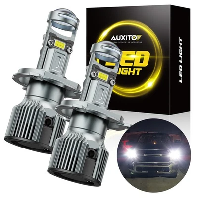 AUXITO H4 9003 Mini LED Proyector Lente 104W 7800LM Kit de Faros Hi-Lo 6500K NUEVO Foto 1 de 4