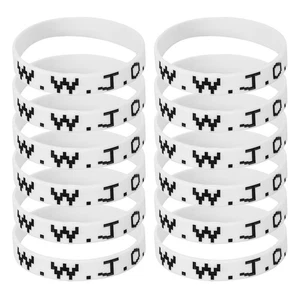 12 Stück W.W.J.D Silikonarmbänder für Workouts, weiß - Bild 1 von 6