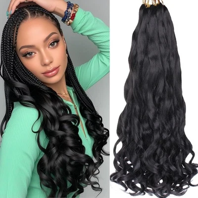 Xtrend 30 pulgadas francés rizado trenzado cabello 8 paquetes onda suelta hinchable - negro Foto 1 de 4