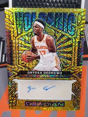 2024-25 Obsidian Onyeka Okongwu Volcanic AUTO Electric Etch Gold Flood /10 - Image 1 of 4