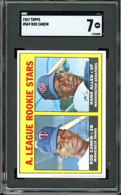 1967 Topps High #569 Rookies Rod Carew/Hank Allen AL RC/Rookie HOF SGC 7 NM - Image 1 of 2