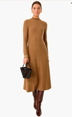 Vince Sand Shell Long Sleeve Mock Neck Dress Size XS NWT $245 - Image 1 of 4