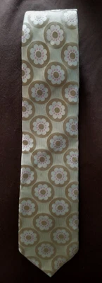 TED BAKER London Men's Tie, Made In USA, Ivory/Floral, 100% Silk, 59" x 3.5" - Image 1 of 2