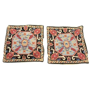 Michaelian Home Inc Geometric Caucasian Decorative Needlepoint Pillow 20 x 20 - Picture 1 of 14