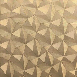 12 ROLLS SPOTLIGHT METALLIC GOLD GEOMETRIC WALLPAPER 3D EFFECT TRIANGLE 10106-30 - Picture 1 of 9