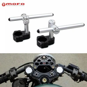 For Harley Ducati Kawasaki 50mm Forks Racing Adjustable Clip On 7/8" Handlebar - Picture 1 of 10