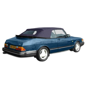 Saab 900 Convertible Top 1986-94 in Blue German Cloth, Glass Window - Bild 1 von 9