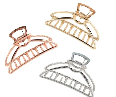 VinBee 3 PC Large Metal Hair Claw Clips Hair Catch Barrette Jaw Clamp for Women