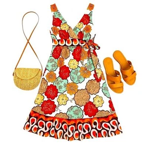 American Rag 100% Cotton Boho Floral Midi Dress – Size S –Retro Mod Print in EUC - Picture 1 of 11