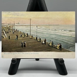 NJ ATLANTIC CITY Chair Parade on the Boardwalk Atlantic Ocean TUCK POSTCARD 1089 - Picture 1 of 5