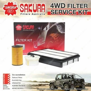 Sakura Oil Air Fuel Filter Service Kit for Landcruiser VDJ 76 78 79 1VDFTV TD V8 - Picture 1 of 2