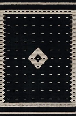 Alfombra de poliéster Momeni Noho, negra, alfombra de tamaño 5'3" X 7'6" para sala de estar, Foto 1 de 4