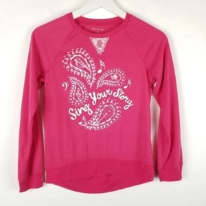 American Girl T-shirt 10 Pink Sing your Story Crewneck High Low Hem - Picture 1 of 4