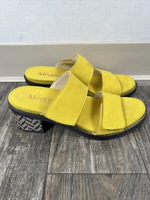 Alegria Tia 凉鞋女式 US 9/EUR 39 芥末黄色肩带块 W1 — 第 1/4 张图片