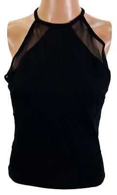 Charlotte Russe Body Suit Femme Dos Croisé En Maille Noir Uni Moyen - Photo 1/4