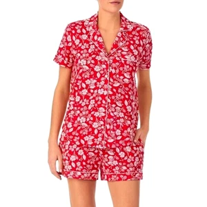 Kate Spade New York Short Pajamas 2 Piece Set Women's XL Red Floral $78 NWT - Picture 1 of 9