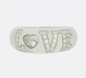 Chopard LOVE Diamond Ring Size N 1/2 18ct White Gold
