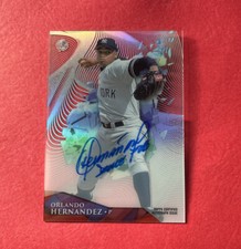 ORLANDO HERNANDEZ "EL DUQUE" YANKEES ON CARD AUTO 2014 Topps High Tek Baseball