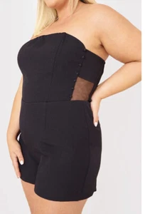 IN THE STYLE Mono Malla Insertar Botón Talla 18 Curva Negro NUEVO FREEPOST MW80 - Imagen 1 de 4