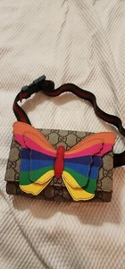 GG Supreme children's rainbow butterfly belt bag flap snap - Picture 1 of 10