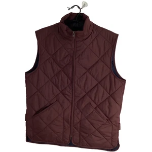 NWT MEN J.CREW SMALL QUILTED PUFFER BURGUNDY VEST ZIP FRONT POCKETS - Picture 1 of 12