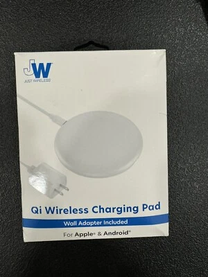 Just Wireless 5W Qi Wireless Charging Pad with 4ft TPU Charging Cable - White - Image 1 of 2