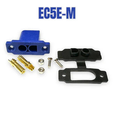 ✅  1x Stück EC5E-M Einbaustecker Blau + Gummikappe + Schrauben Buchse EC5 90A ✅ - Bild 1 von 4