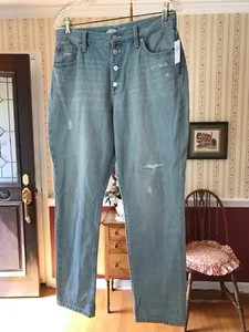 NWT Old Navy O.G.Straight High Rise button fly distressed jeans kids size 16 NEW - Picture 1 of 12
