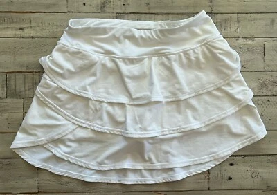 IDEOLOGÍA Falda Corta en Capas en Niveles Blanca S-TENIS SHORTS Golf Bolsillo con Cremallera Foto 1 de 4