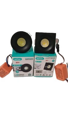 Mini Faretto LED COB 3W NERO Incasso A Molle Punto Luce Spot Fisso 240Lm Ip20 - Immagine 1 di 4