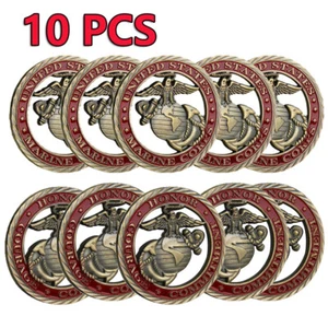 10PCS Medal Challenge Coin USA Marine Corps Bronze Collectible Commemorative - Picture 1 of 11