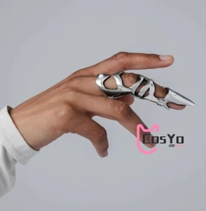 2025 Punk Ring Rock Scroll Joint Armor Knuckle Metal Full Finger Ring\ - Picture 1 of 5