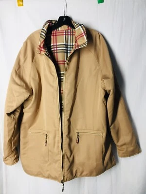 Chaqueta Abrigo Korea XL Mujer Reversible Estampado Tostado o Cuadros Cremallera Completa Damas Foto 1 de 4