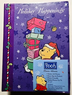 Vintage 2000s Disney Winnie the Pooh Christmas 4"x6" Photo Album *NEW SEALED* - Image 1 of 3
