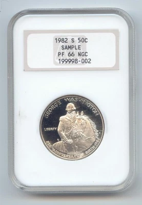 1982 George Washington Commemorative Half Dollar, NGC PF-66, SAMPLE SLAB - Image 1 of 2