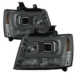 Spyder Auto 5082589 Projector Headlights Version 2 Light Bar DRL Smoke - Image 1 of 4
