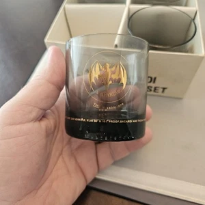 Juego de 4 vasos para beber ron Bacardí Hobnail gris vaso dorado bate Lowball - Imagen 1 de 24