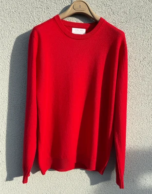 ZARA Cashmere Jumper Mens MEDIUM Red Long Sleeves 100% Cashmere Pullover - Image 1 of 4