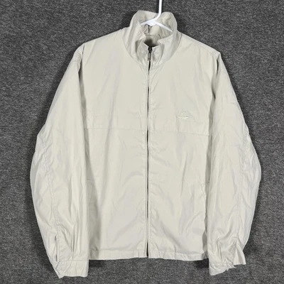Izod Jacket Mens Medium Beige Full Zip Lightweight Windbreaker Embroidered Logo - Image 1 of 4