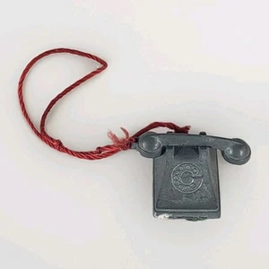 Vintage Doll/Toy Phone for Doll House Miniature Metal Desk Rotary Tiny - Picture 1 of 3