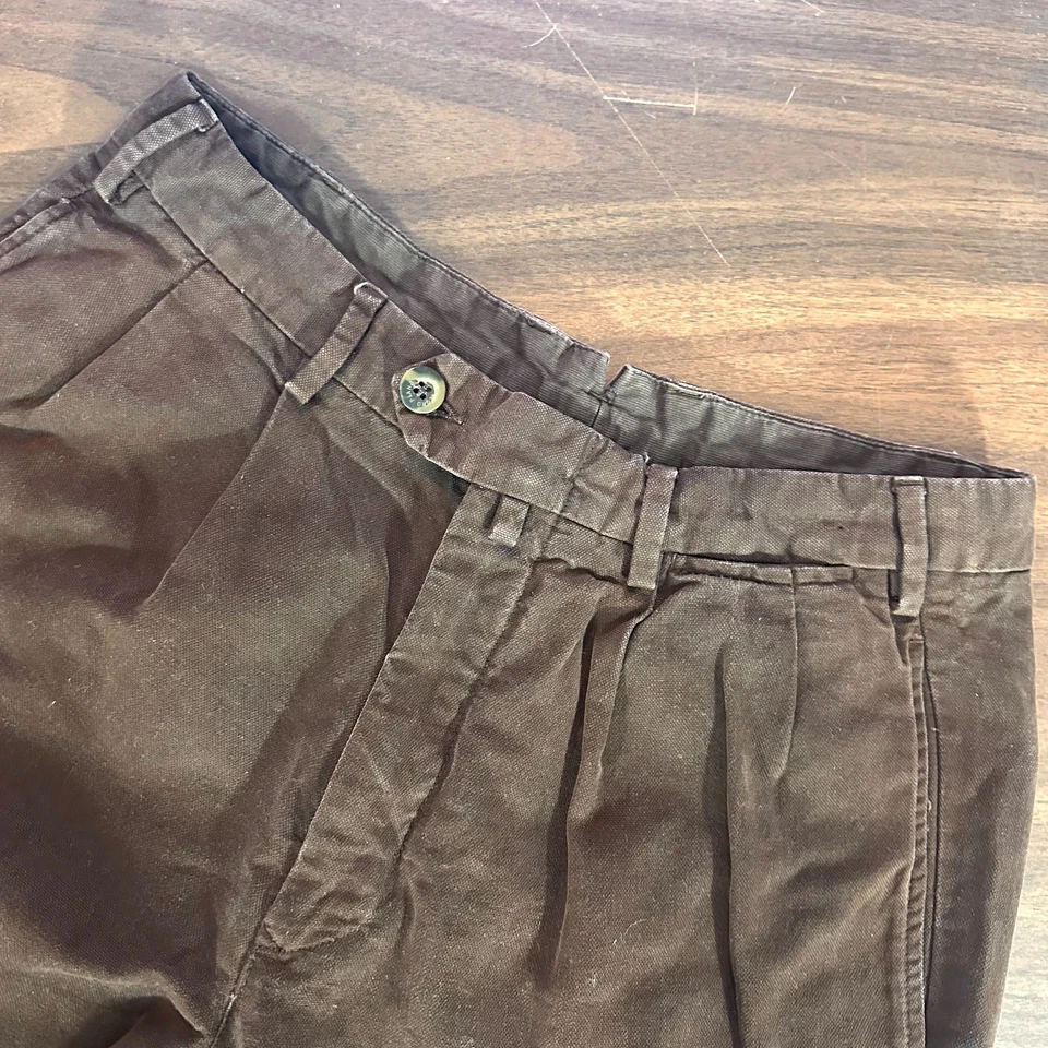 Pantalones de vestir Loro Piana para hombre 48 (30x30) marrón algodón plisado pierna recta Foto 1 de 4