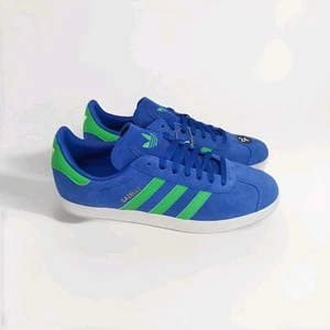 NEW Adidas Gazelle Men's Sz 10.5 Shoes Royal Blue Energy Green JH5389 - Picture 1 of 7