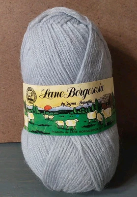 Fio Lane Borgosesia dal 1850 100% lã virgem feito na Itália azul claro - Imagem 1 de 4